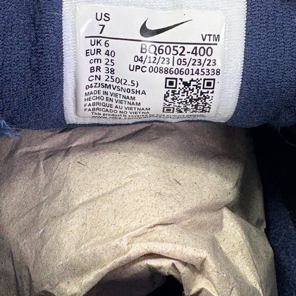 NEW Nike Mens Air Span 2 SE Midnight Navy SP19 BQ6052-400 Lace UP Sneaker Size 7 - Picture 8 of 11